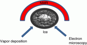 In Situ NMR Measurements of Vapor Deposited Ice